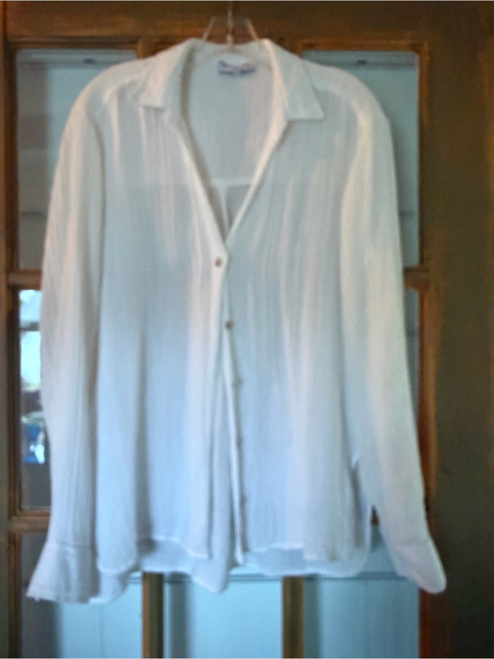 Michael Stars White Lightweight Button-Down Shirt